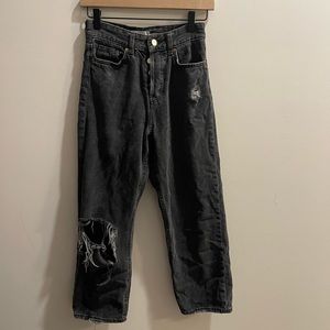 H&M Black Wide Legged Crop Pant Sz 2